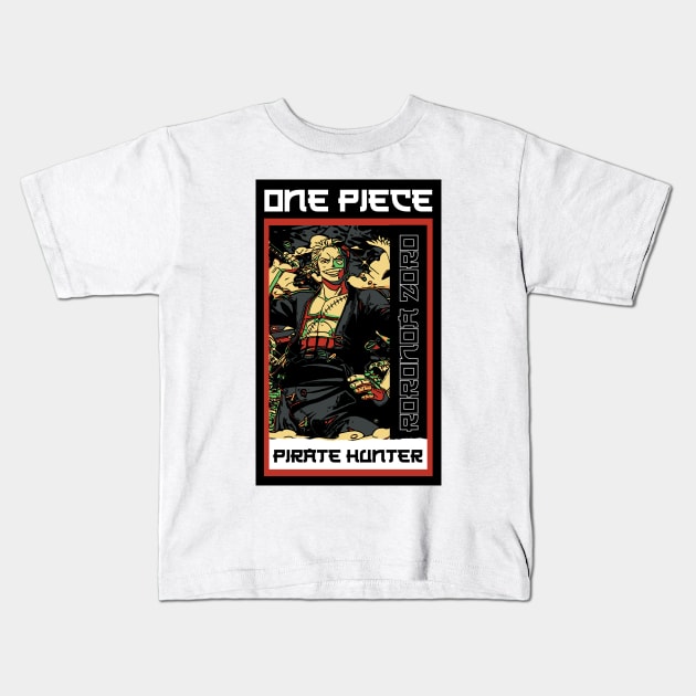 one piece zoro retro Kids T-Shirt by FIFTY CLOTH